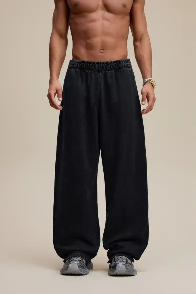 Heren Rechte Been Wijde Been Joggingbroek Baggy Lange Casual Open Been Joggers Comfortabele Actieve Losse Fit Effen Kleur Open Bodem Yoga Broek Hoge Taille Brede Legged 2025 Losse Fitting Heren, Kaki