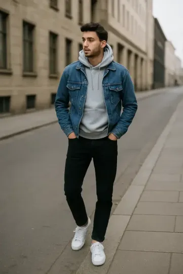 Pull&Bear - STWD - Sweat à capuche - Gris anthracite délavé