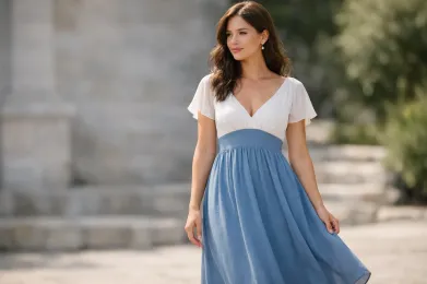 sachin and babi light blue dress Empire waist dresses are every girl’s best-kept secret 👗✨, They sit just  under the bust and let the fabric flow, skimming over heavy hips with  ease., No clinging, no fuss — just a flattering