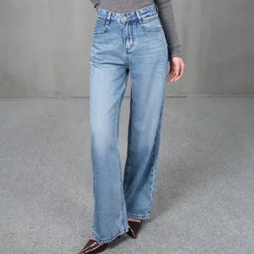 レディース ワイドレッグ ブルージーンズ | ハイウエスト リラックス レディース ワイドレッグ ブルージーンズ | ハイウエスト リラックス