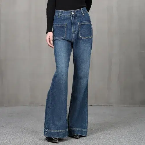 レディース ワイドレッグ ブルージーンズ | ハイウエスト リラックス